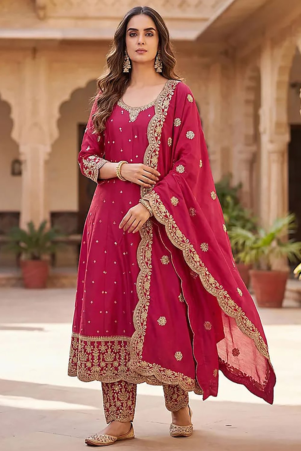 rani-pink-silk-anarkali-suit