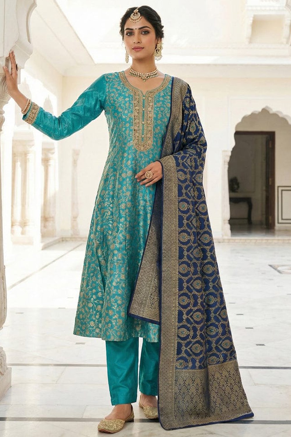 rama-banarasi-silk-anarkali-suit