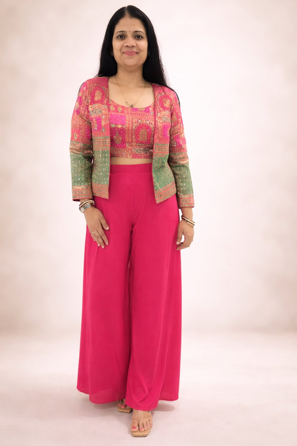 pink-flared-palazzo-blouse-short-jacket
