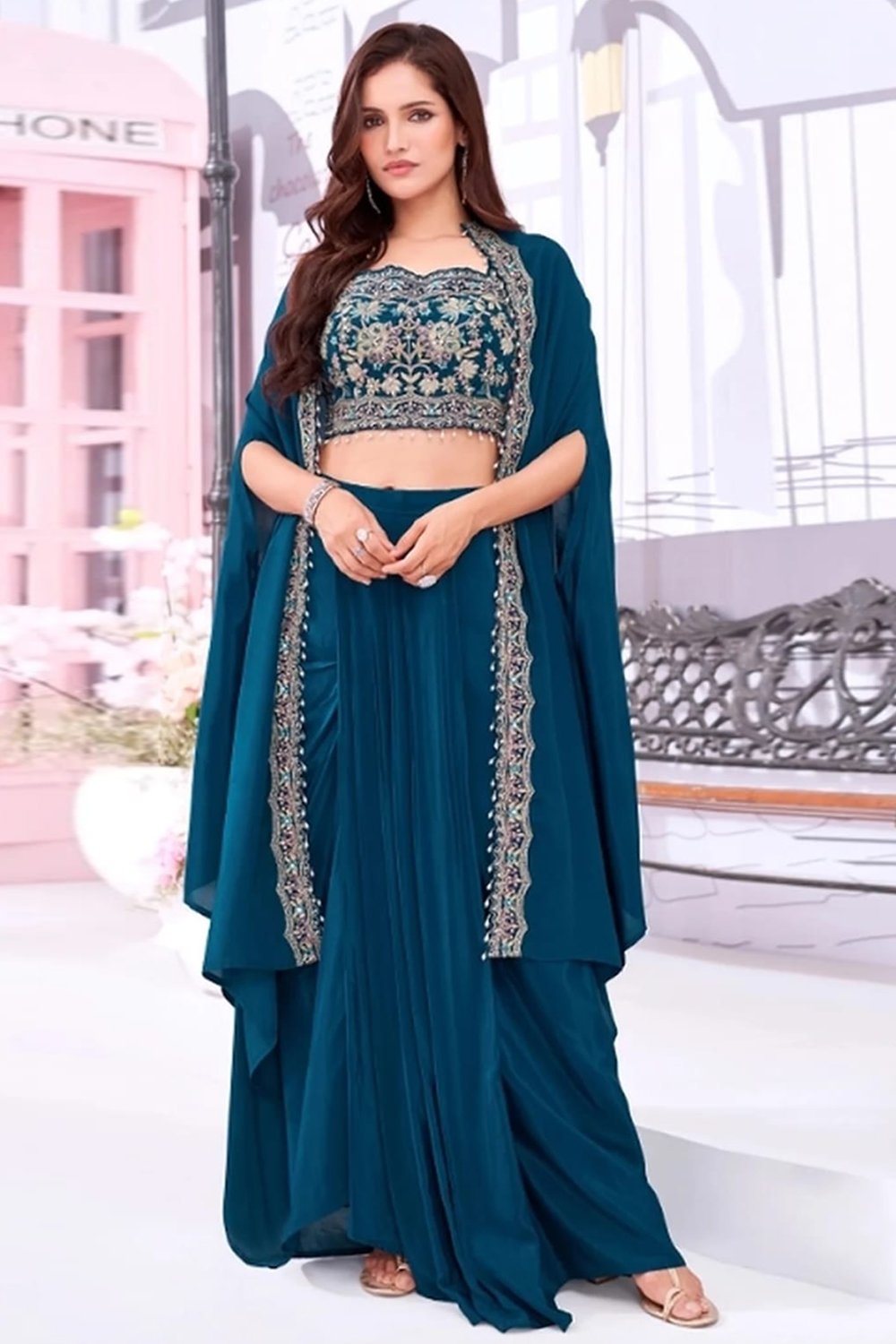 blue-indo-western-cowl-skirt-top-jacket