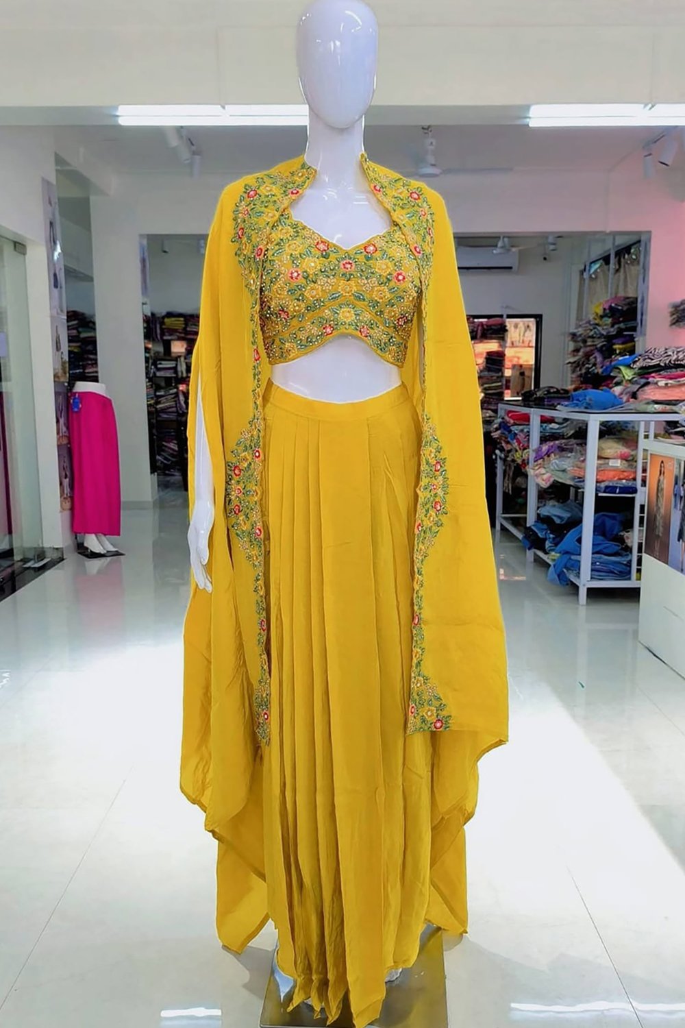 yellow-indo-western-cowl-skirt-blouse-jacket
