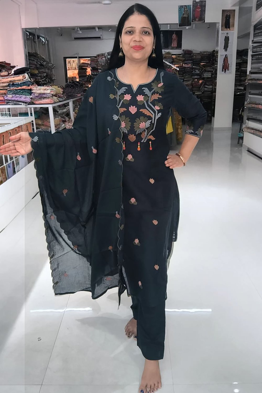 dark-navy-blue-pure-cotton-aline-suit