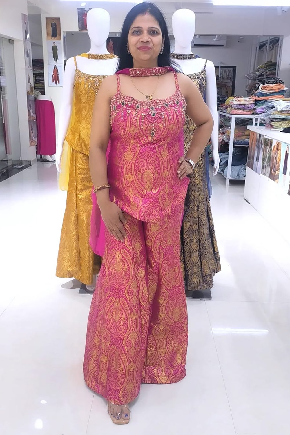 pink-banarasi-brocade-indo-western-palazzo-set