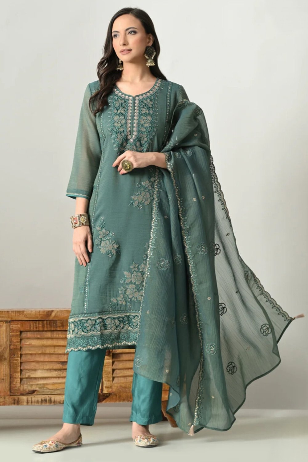 deep-teal-silk-party-wear-suit