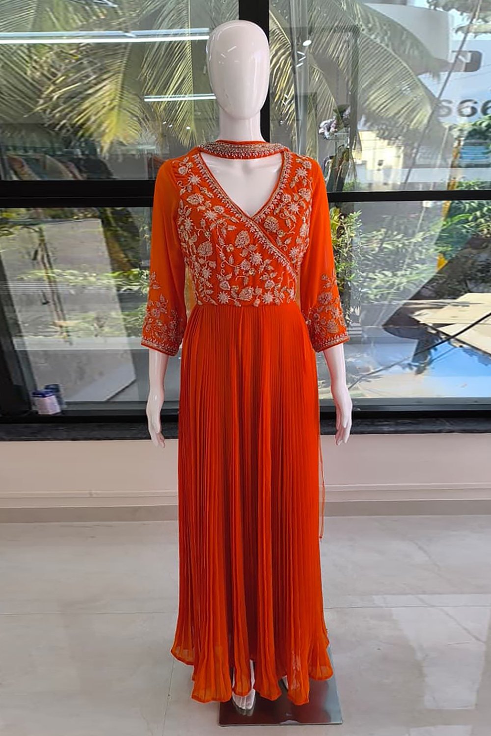 orange-georgette-gown-with-embroidery-and-bead