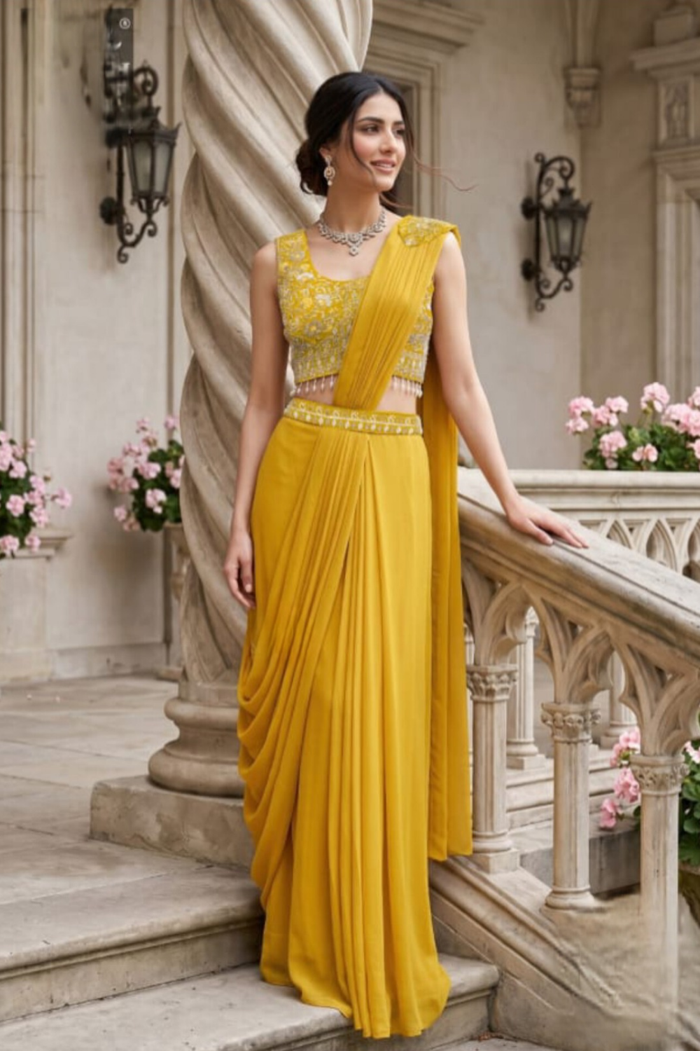 yellow-ready-to-wear-saree