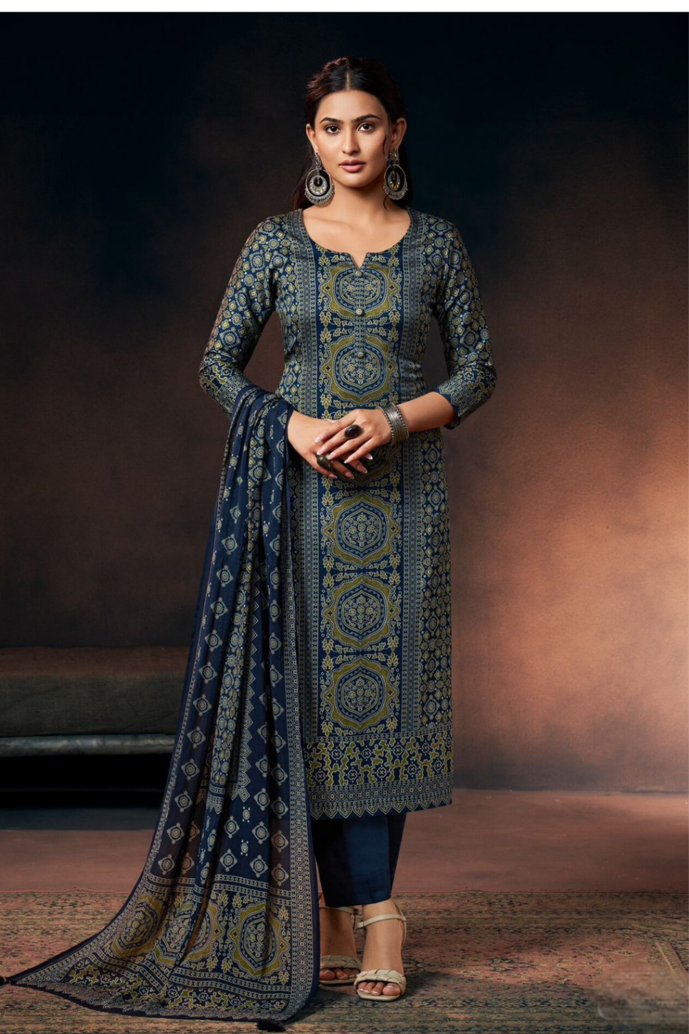 Blue Cotton Suit Set