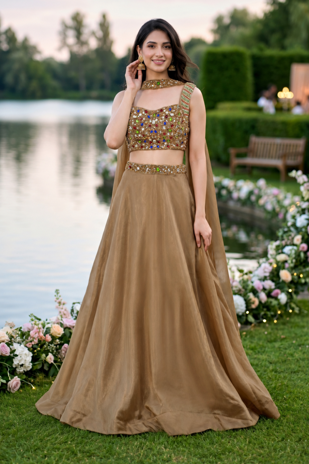 champagne-gold-jewellery-work-lehenga