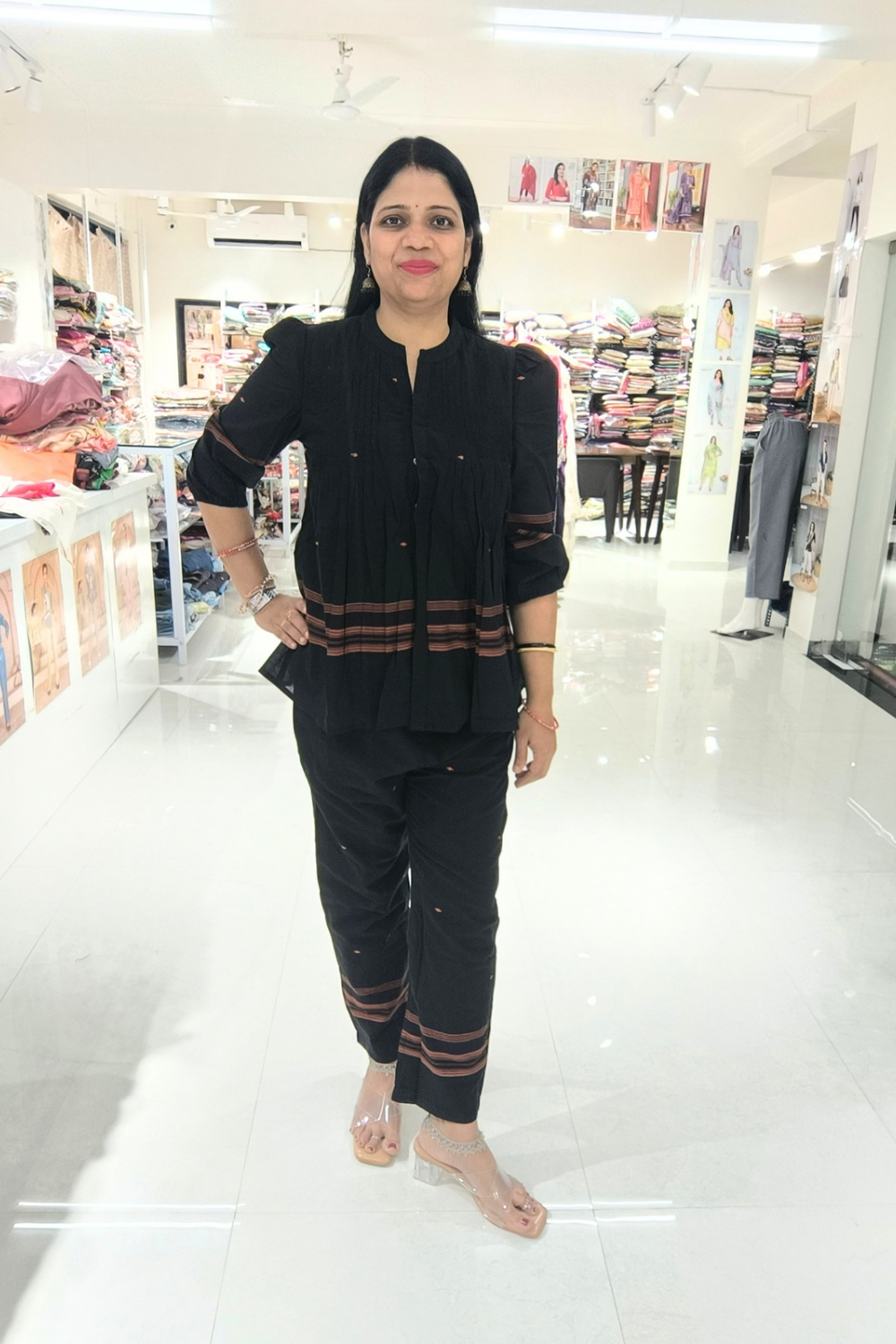 Black Color Stylish Cotton Co-Ord Set - Image 2