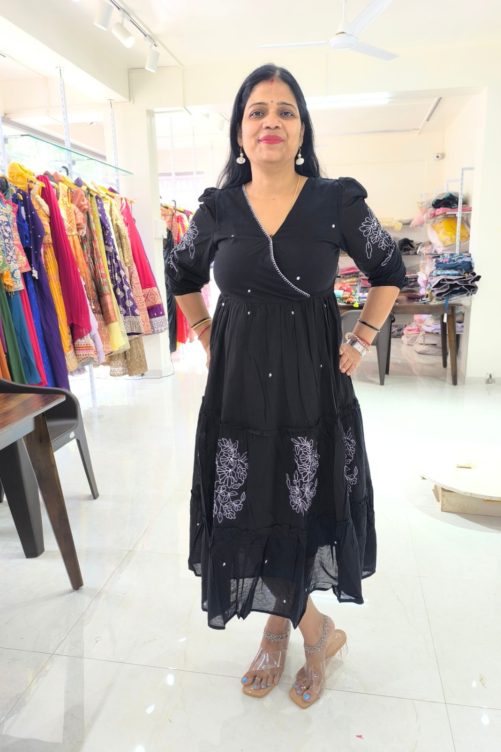 black-color-stylish-cotton-one-piece