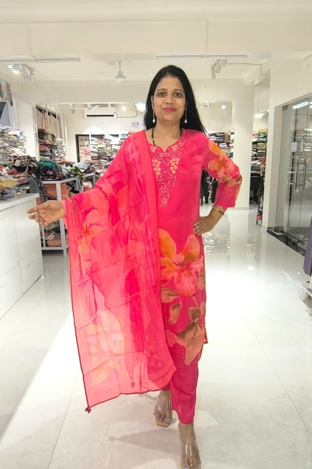 Rani Pink Pure Mal Cotton Suit