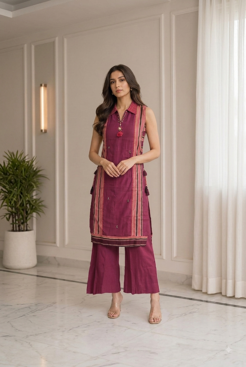 Onion Pink Stylish Co-Ord Set
